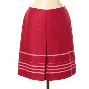 Ann Taylor LOFT wool skirt red stripes size 6P